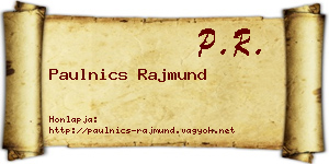 Paulnics Rajmund névjegykártya